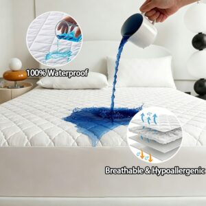 Double waterproof mattress protector 40cm deep fitted