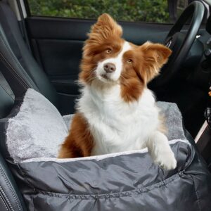 Dog Car Seat Plush Pet Booster Seat for Small Dogs and Cats - Black
