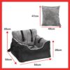 Dog Car Booster Seat with Safety Leash & Storage Pocket