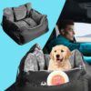 Dog Car Booster Seat with Safety Leash & Storage Pocket