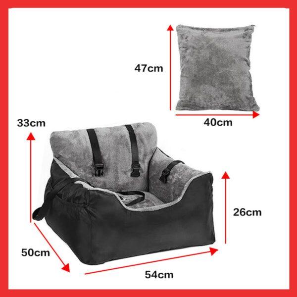 Dog Car Booster Seat with Safety Leash & Storage Pocket