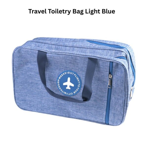 Light blue travel toiletry bag