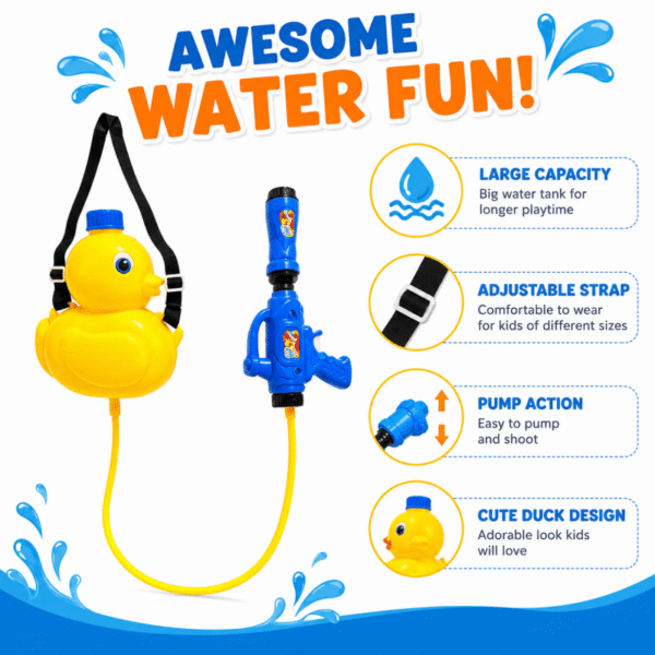 Water Guns for Kids – Duck Backpack Outdoor Toy