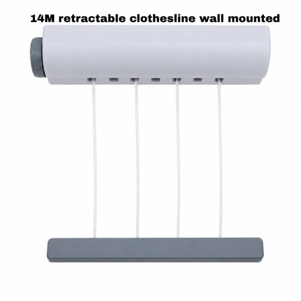 14M Retractable Clothesline Wall Mounted – 4-Line Drying Rack