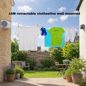 wall mounted retractable washing line for indoor and outdoor use
